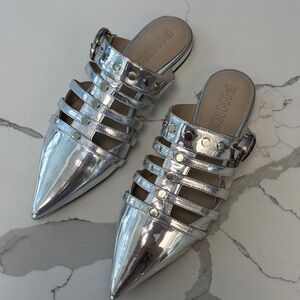 Pinko Silver Women's Mules